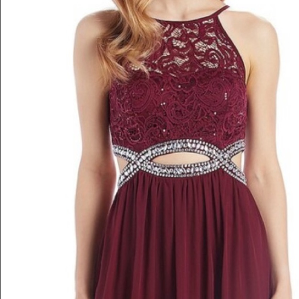 Burgundy Speechless Prom Dress